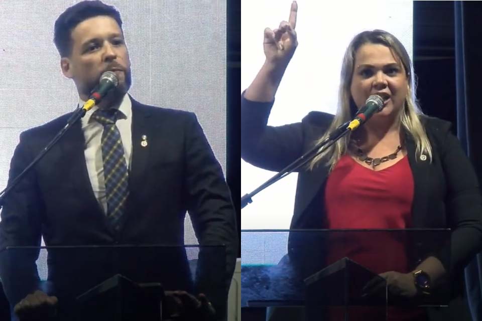 Deputados Rodrigo Camargo e Cláudia de Jesus ‘‘rivalizam’’ sobre Lula em discursos de posse inaugurando polarização na ALE