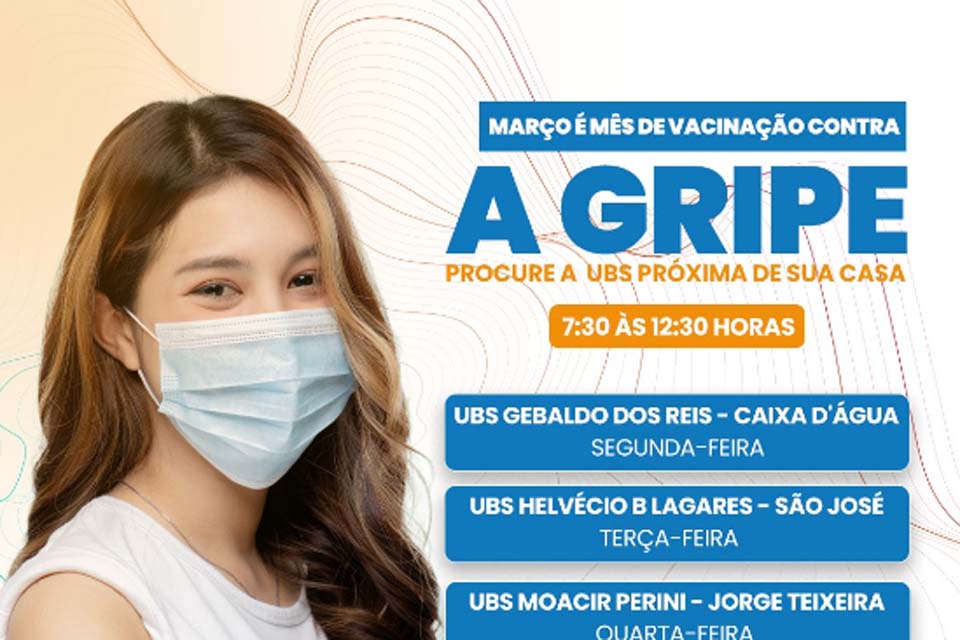 Prefeitura de Espigão do Oeste informa a população que vacina contra gripe está disponível em todas as UBSs