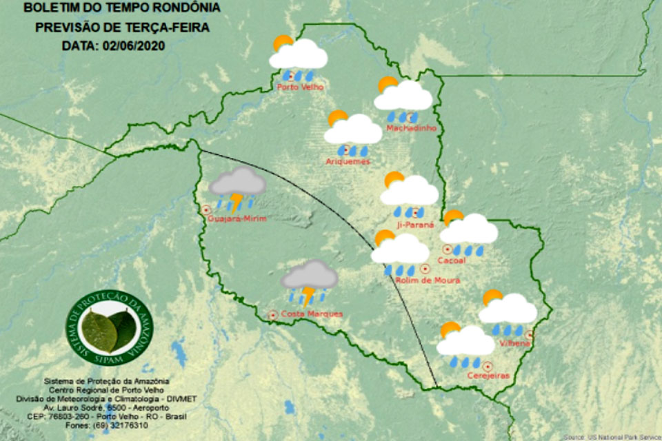 Confira a previsão do tempo para esta terça-feira em Rondônia