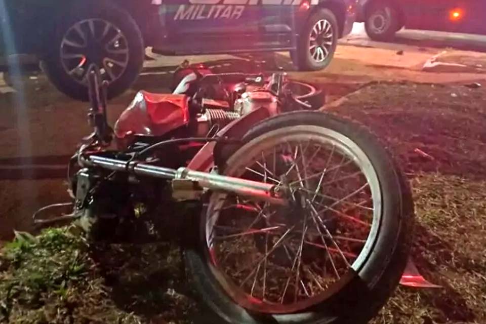 Motociclista fica ferido após tentar escapar da PM em Pimenta Bueno
