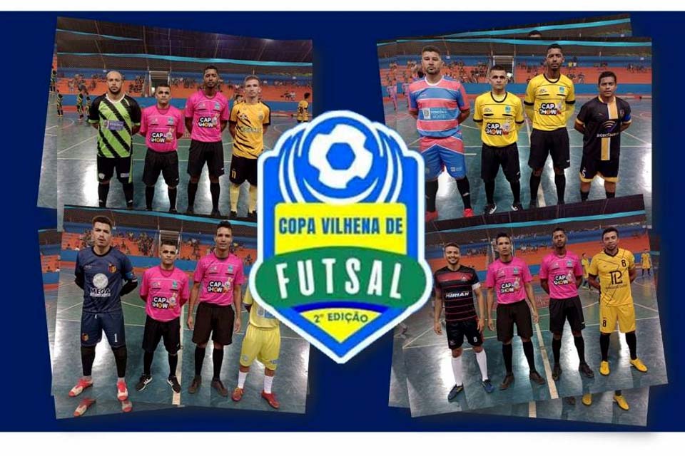 Rodada de sábado da Copa Vilhena de Futsal teve quatro jogos no Ginásio Jorge Teixeira e 22 gols marcados   