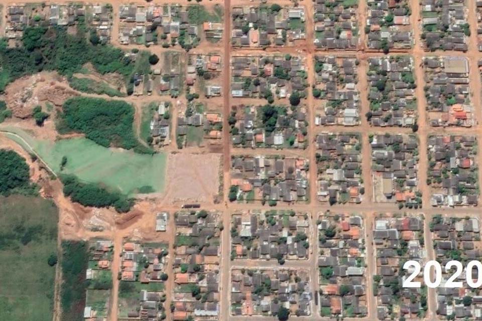 Antes e depois: imagem de satélite mostra transformação no antigo “Buracão da Curitiba”, parque tem obras iniciadas