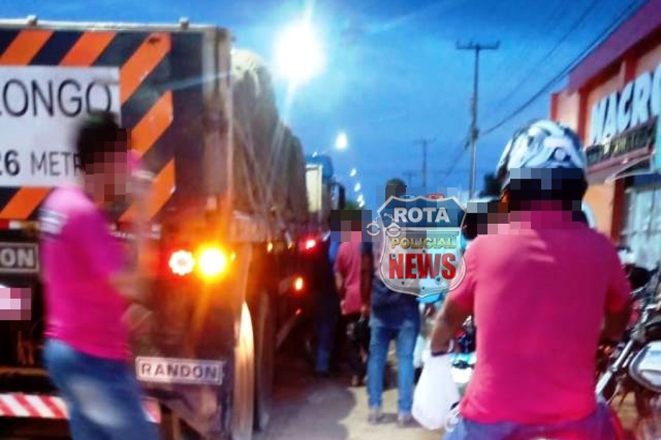 Motociclista é preso após causar acidente com bicicleta e carreta em Vilhena