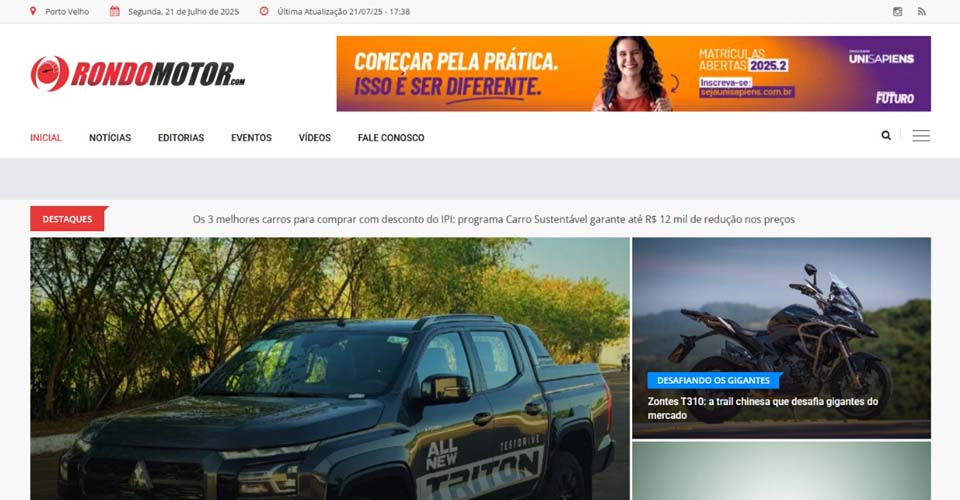 RondoMotor: jornalismo automotivo com DNA rondoniense