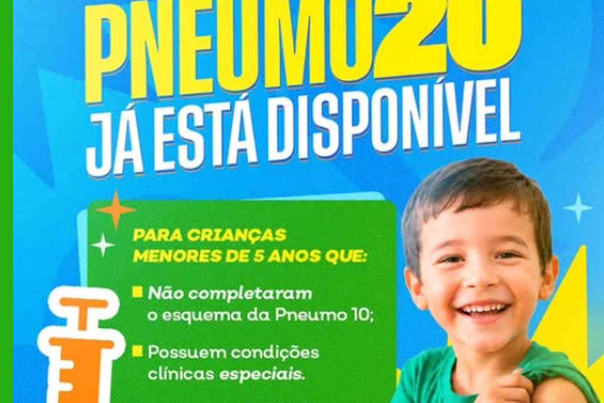 Prefeitura informa que vacina Pneumo 20 já está disponível nas unidades de saúde do município