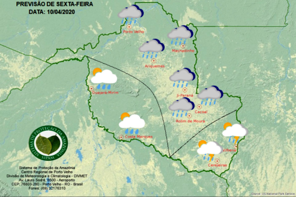 Confira a previsão do tempo para esta sexta-feira em Rondônia
