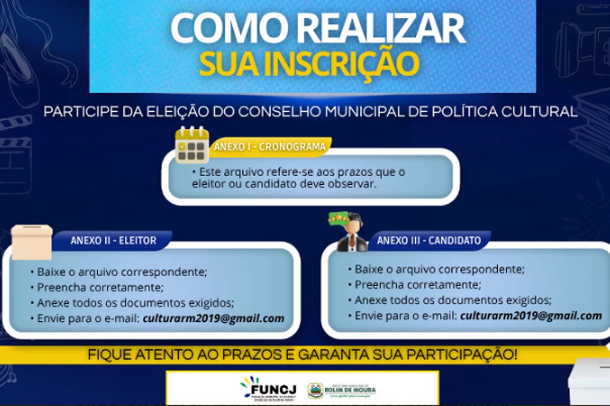 Saiba como realizar sua inscrição para o Conselho Municipal de Política Cultural (CMPC)