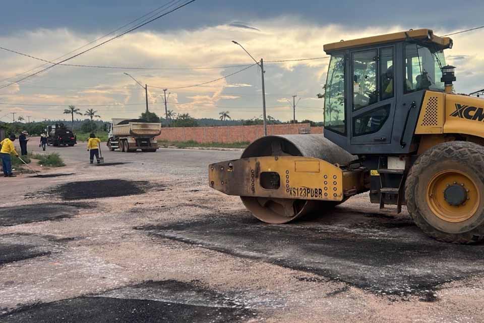 Prefeitura de Porto Velho realiza operação tapa-buracos em Nova Mutum Paraná