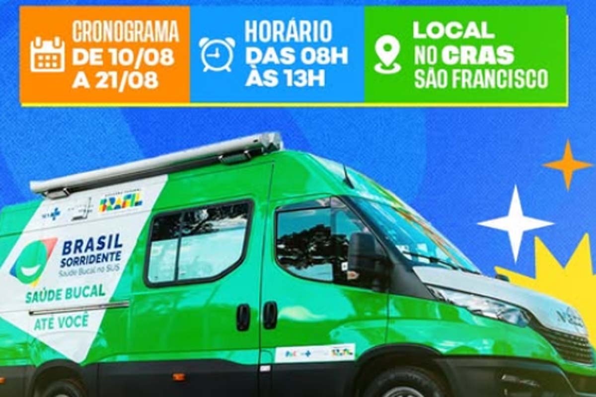 Unidade Odontológica Móvel estará no São Francisco ampliando o acesso da população ao atendimento odontológico.