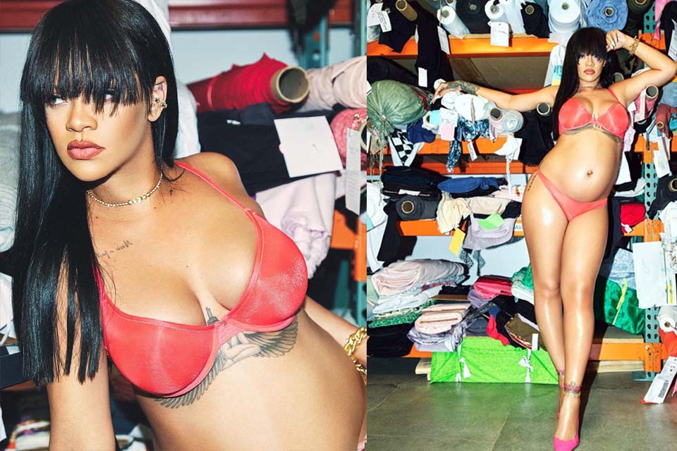 Grávida, Rihanna posa de lingerie e ganha quase 6 milhões de curtidas