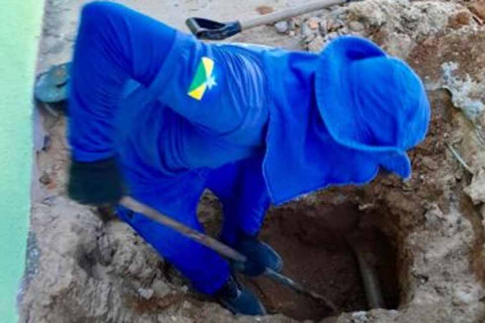 Mutirão de novas ligações de água beneficia mais de 200 famílias em Ji-Paraná