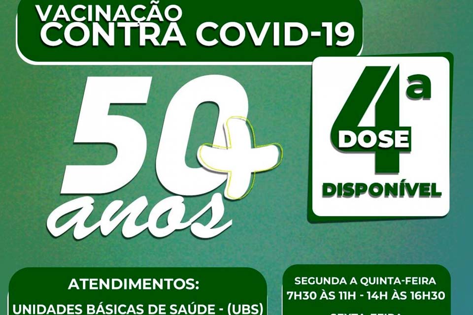 Aplicação da quarta dose contra Covid-19 em pessoas com 50 anos ou mais começa na quinta-feira (16)