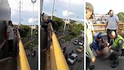 Paramédico age rápido e impede jovem de pular de ponte 