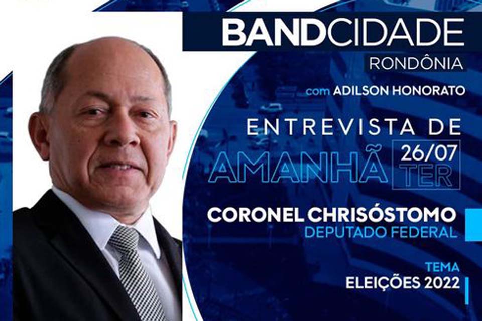 Durante entrevista ao Band Cidade Rondônia, Deputado Coronel Chrisóstomo presta conta do seu mandato