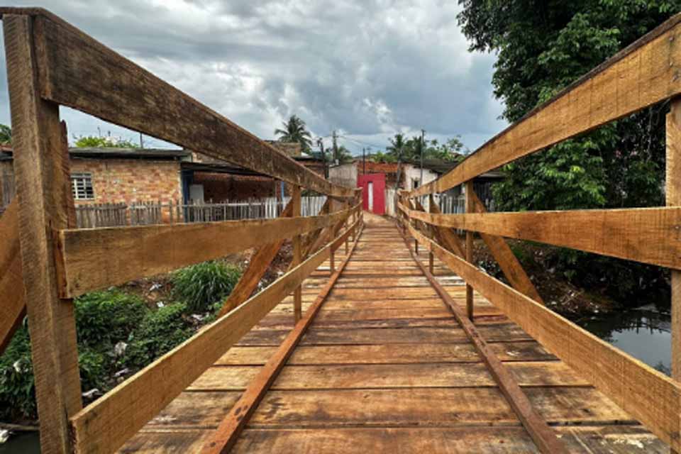 Prefeitura de Porto Velho constrói ponte e garante acessibilidade a moradores do Costa e Silva