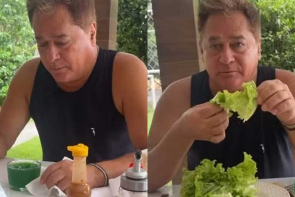 “Diz ele que agora é light”: Esposa mostra reação de Leonardo a dieta mais leve