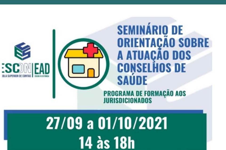 ESCon/TCE-RO abre inscrições para Seminário de Orientação sobre a Atuação dos Conselhos de Saúde 