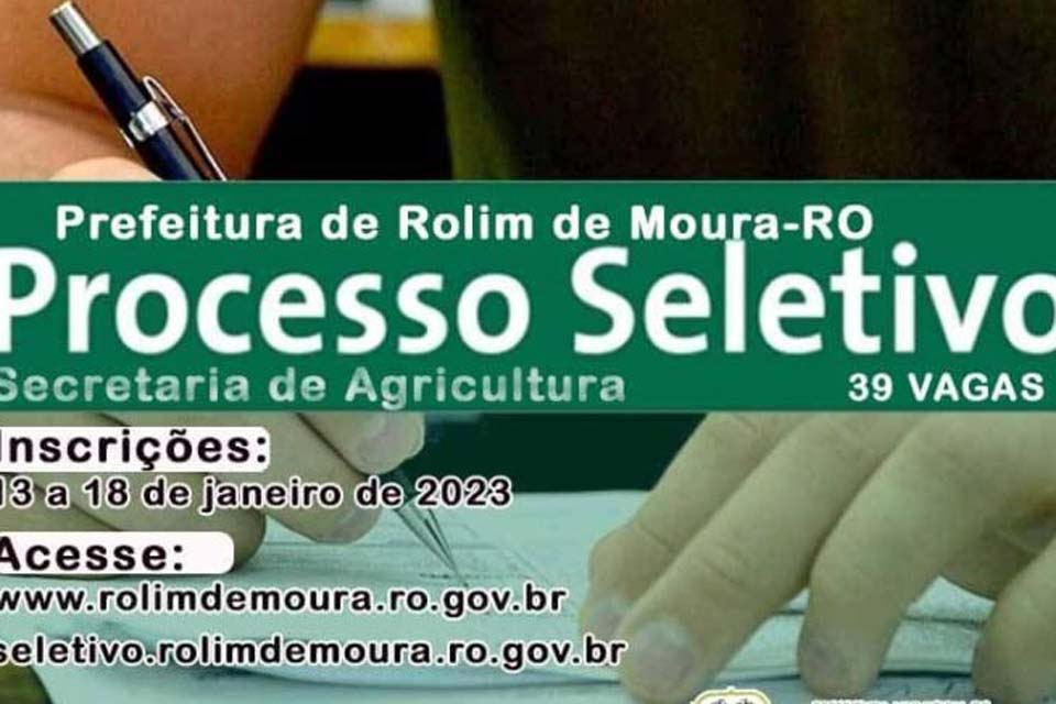 Prefeitura anuncia teste seletivo para 39 vagas na Secretaria de Agricultura