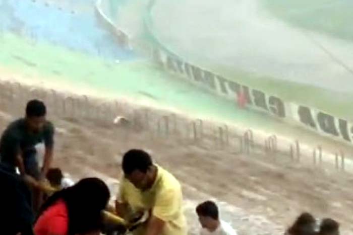 Temporal causa pânico antes da partida entre Bahia e Conquista