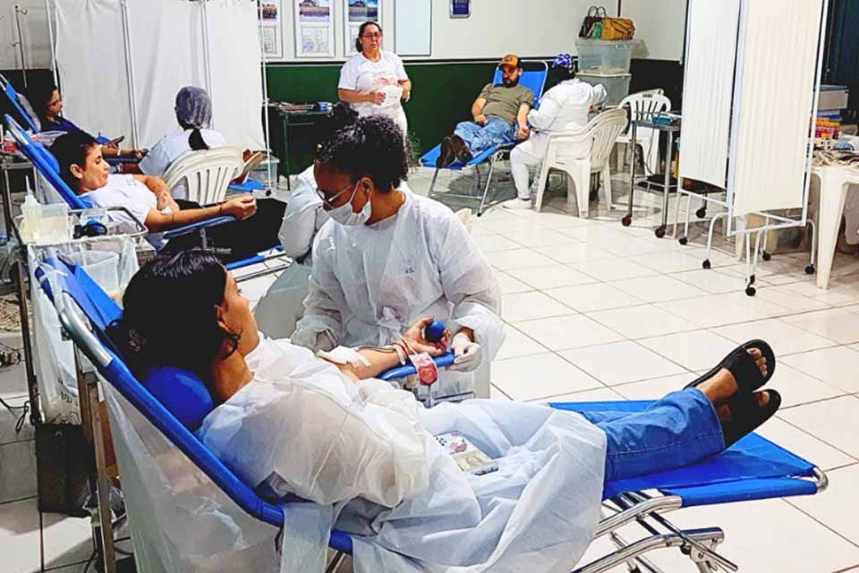 Ação itinerante do governo garante 220 bolsas de sangue em Colorado do Oeste e Theobroma