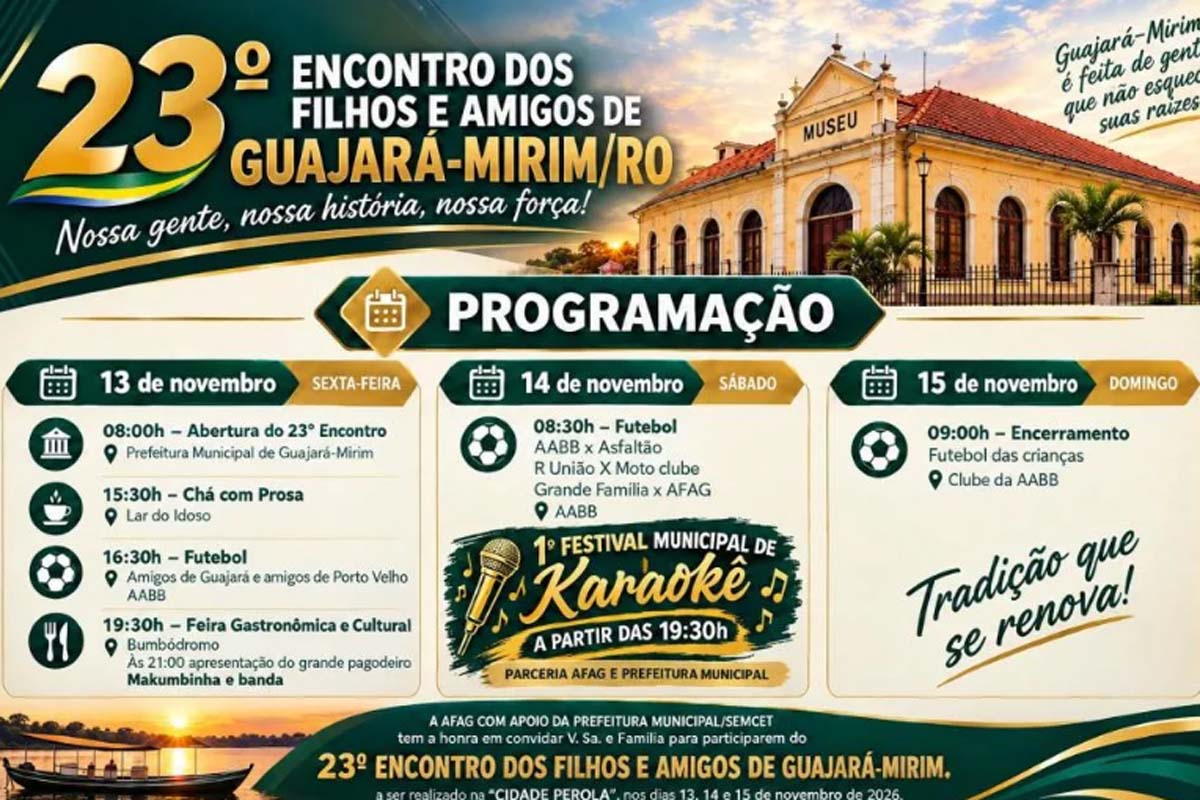 AFAG realiza 23º  Encontro dos Filho e Amigos de Guajará-Mirim com apoio da prefeitura
