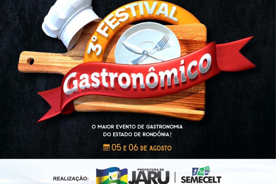 3º Festival Gastronômico do municípío será nos dias 05 e 06 de agosto