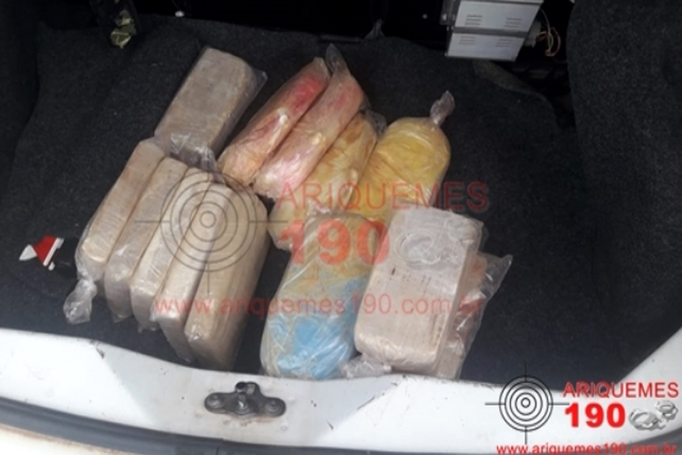 PRF, PM e Canil do 7º BPM de Ariquemes apreendem 16 kg de Cocaína