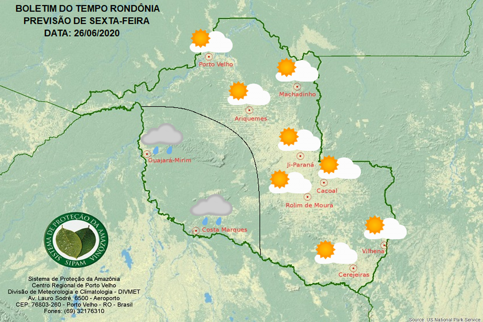 Confira a previsão do tempo para sexta-feira, 26 em Rondônia