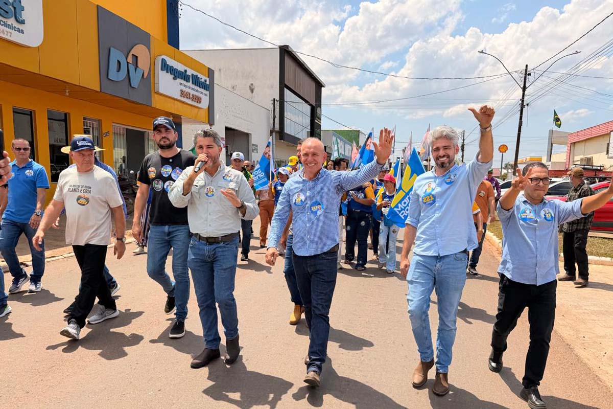 Ezequiel Neiva, Wiveslando Neiva e Marcos Rogério fortalecem campanha com caminhada em Alta Floresta e Alto Alegre dos Parecis