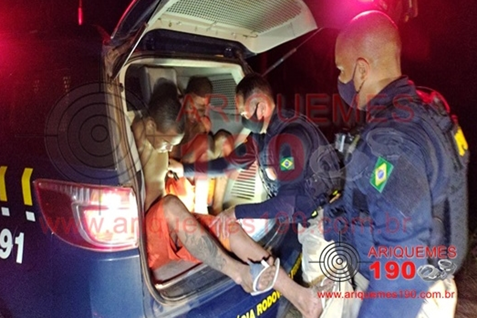 Através de denúncia PRF recaptura na BR-364 três foragidos do Presídio CRA