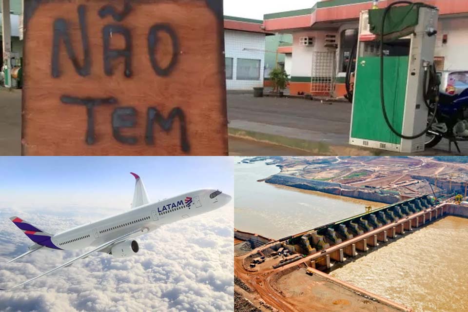 Rondônia pode ficar sem gasolina e outros combustíveis; Santo Antônio paralisa suas 50 turbinas; e LATAM anuncia mais voos no estado