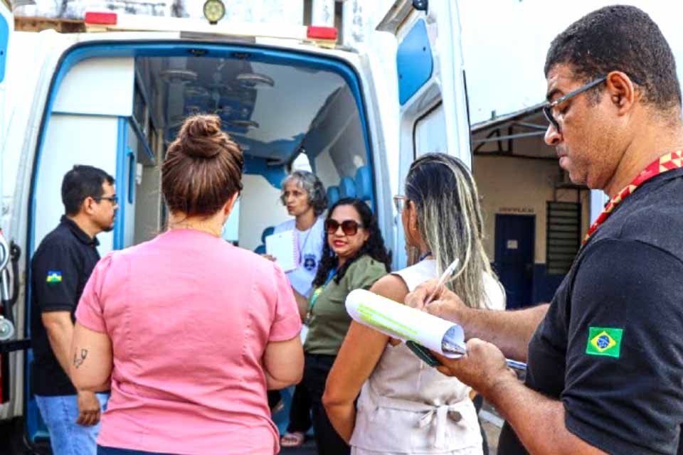 MPRO realiza diligência sobre funcionamento de ambulância de emergência e urgência do sistema prisional de Porto Velho