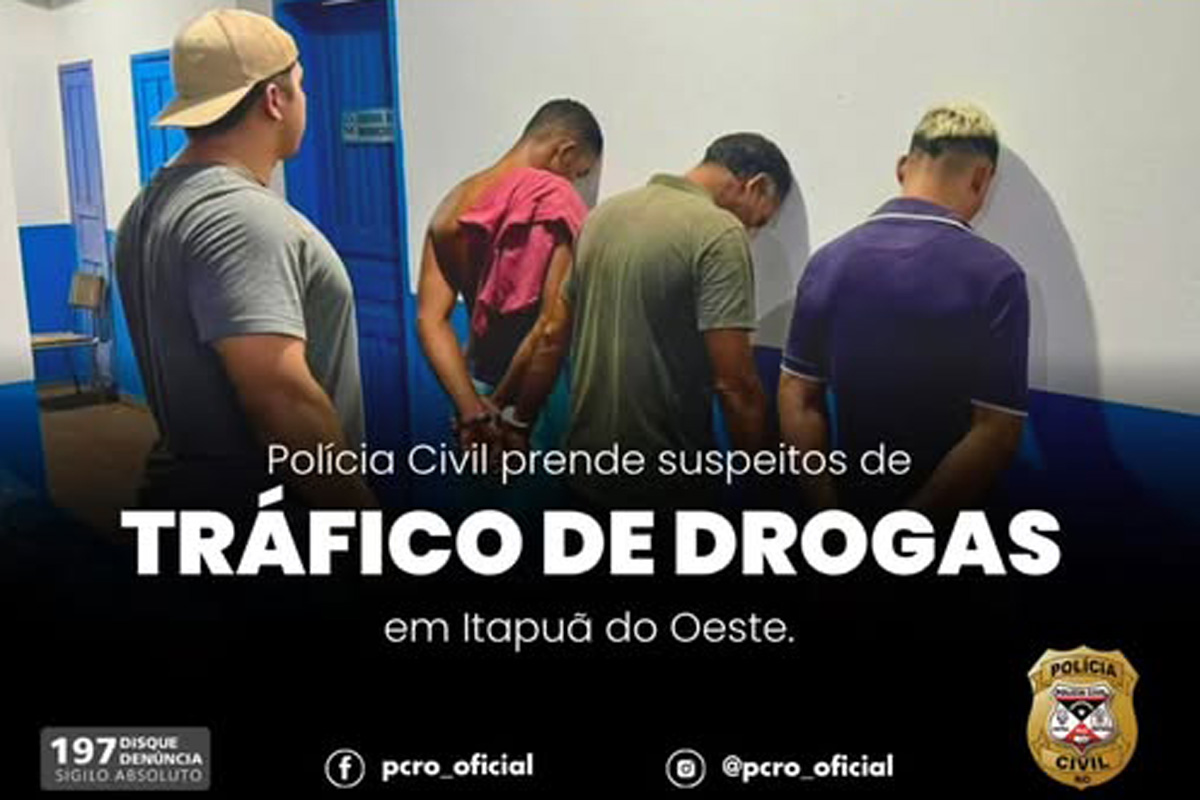 Polícia Civil prende suspeitos de tráfico de drogas em  Itapuã do Oeste