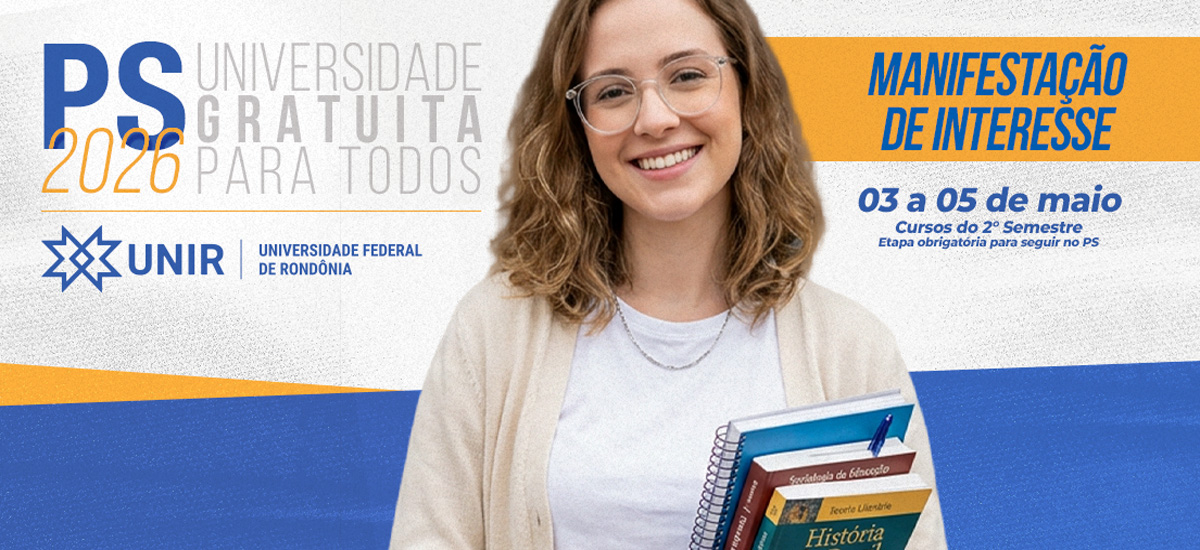 PS UNIR 2026 – Aberta manifestação de interesse para cursos do 2º semestre 