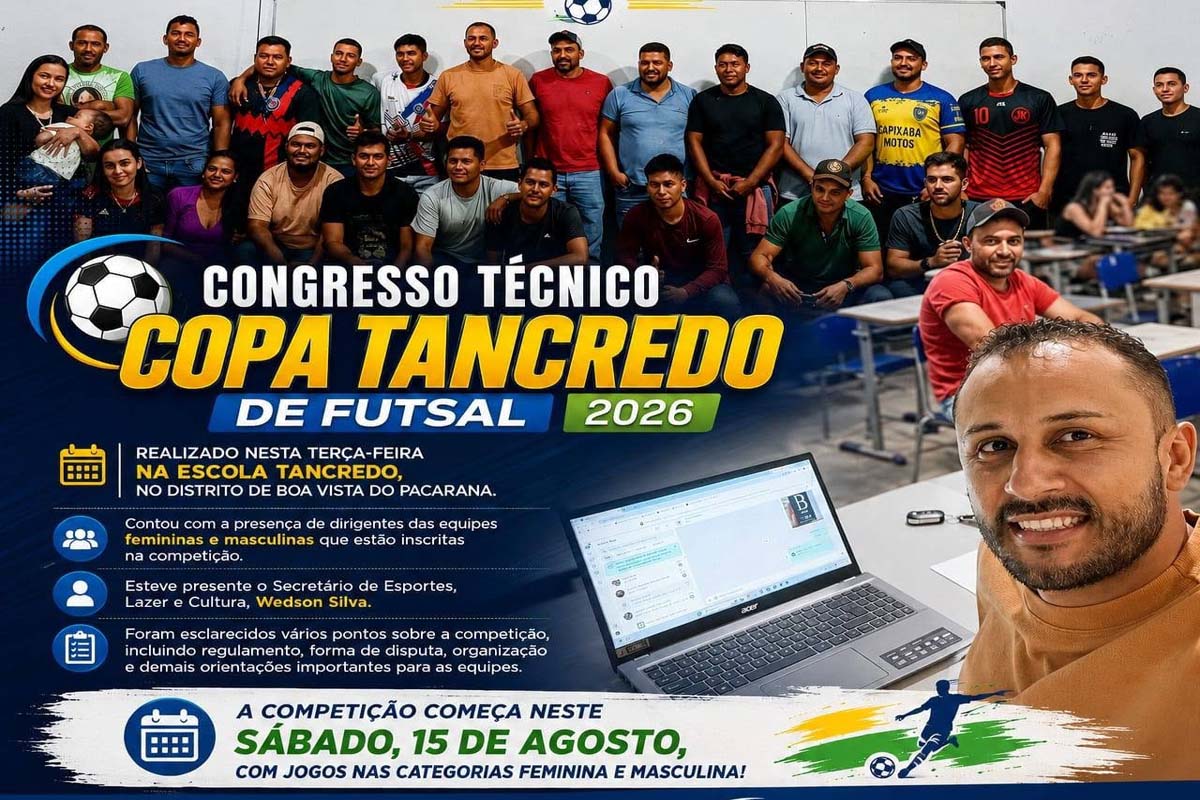 Copa Tancredo de Futsal 2026 tem Congresso Técnico antes do início da competição