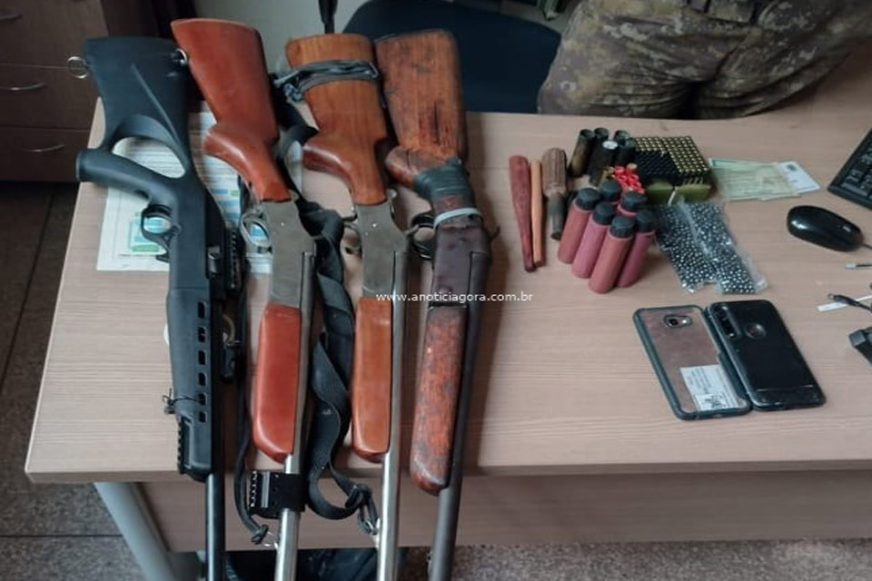 Operação prende dois moradores de Vale do Anari com 4 armas de fogo