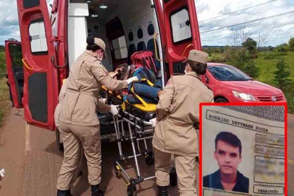 Motociclista de 18 anos fica em estado grave após sofrer queda na RO-010 