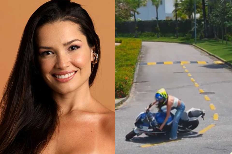 Ex-BBB Juliette leva tombo ao testar moto nova dada pelo noivo
