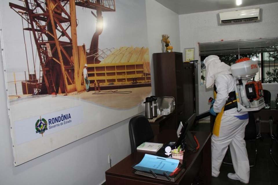 Sanitização de prédios tem freado a disseminação do coronavírus em repartições públicas estaduais