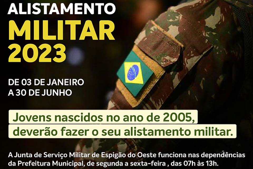 Abertas as inscrições para o alistamento militar obrigatório no município