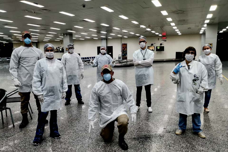 Agevisa reforça ações de combate ao coronavírus no aeroporto Jorge Teixeira, em Porto Velho