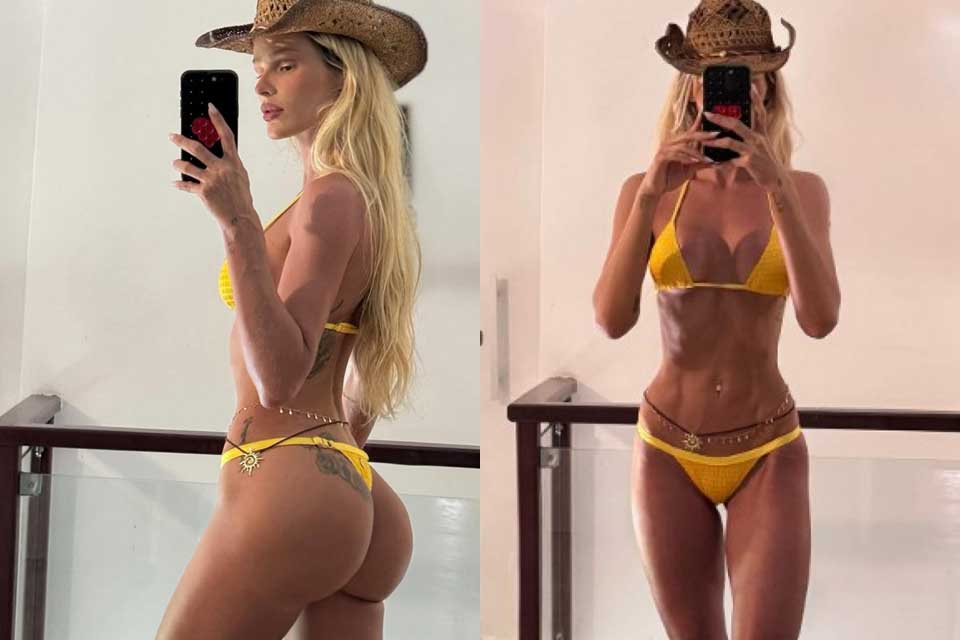 “Nas sextas usamos amarelo”: Yasmin Brunet posa de biquíni e arranca elogios