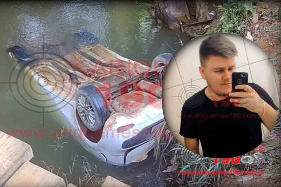 Acadêmico morre após cair com carro em rio na zona rural de Ariquemes