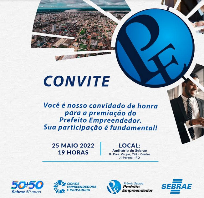 Amanhã é a cerimônia de premiação do XI Prêmio Sebrae Prefeito Empreendedor
