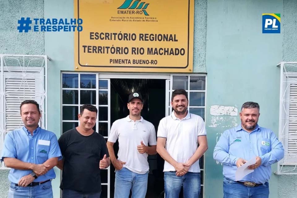 Deputado Estadual Jean Mendonça se reúne com representantes da EMATER-RO em Pimenta Beuno