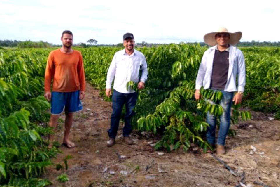Secretário de Agricultura visita produtores rurais contemplados com mudas de café