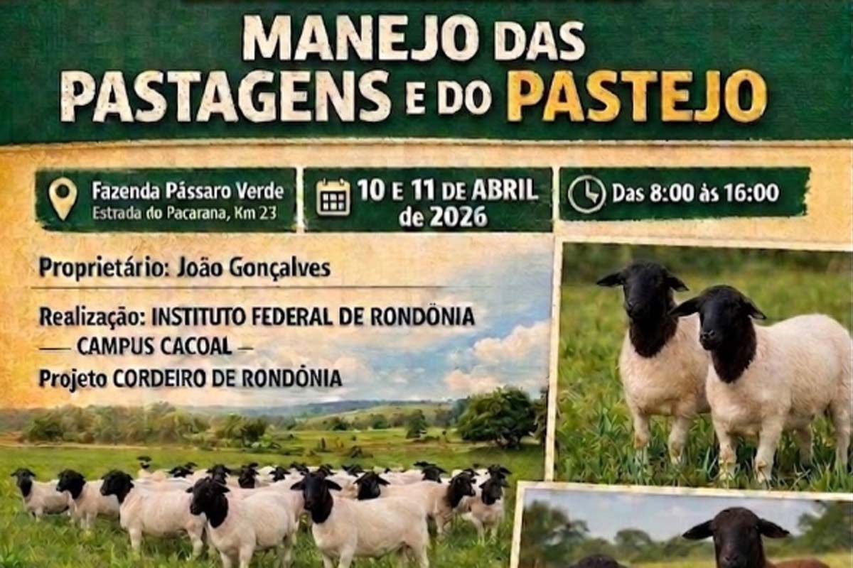  IFRO está com inscrições abertas para o curso de extensão Manejo de Pastagens e do Pastejo