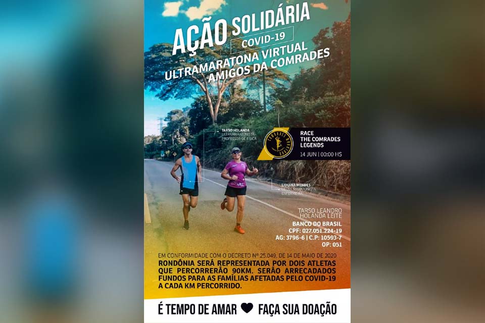 Ultramaratonistas promovem corrida virtual para ajudar famílias afetadas pela Covid-19