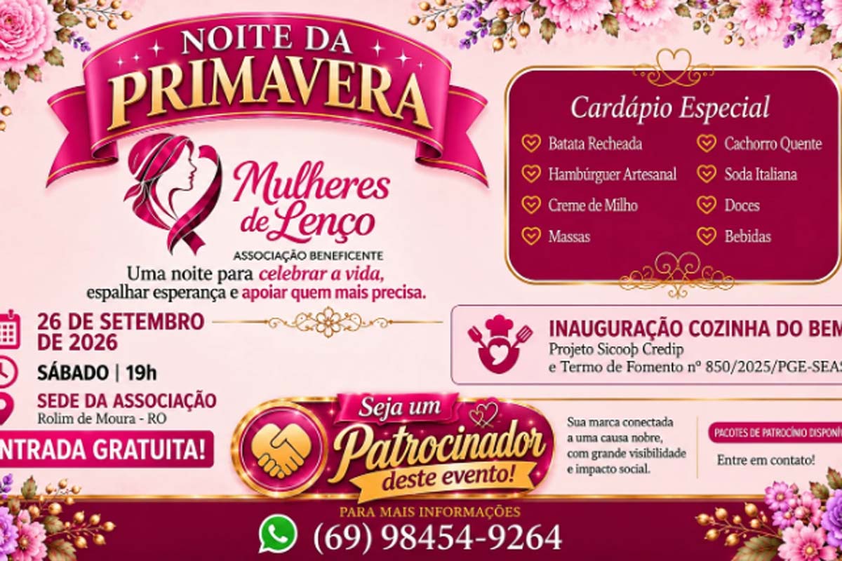 Noite da Primavera celebra a vida e fortalece ações beneficentes em Rolim de Moura