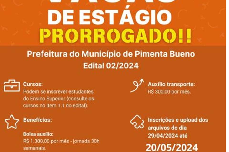 Prefeitura de Pimenta Bueno e CIEE lançam Edital 02/2024 para Estágios
